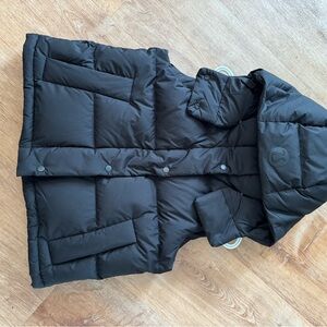 Black Hooded Puffer Vest